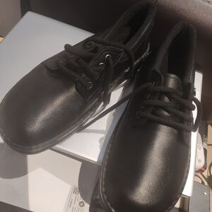 Sleek Black Leather Men's Derby Shoes